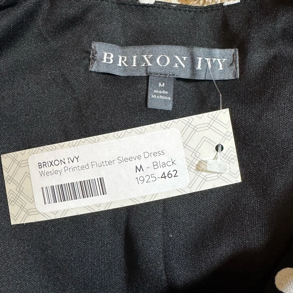 NWT Brixon Ivy Wesley Polka Dot Print Dress, Black and White, Size Medium - Picture 12 of 13
